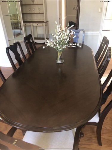 Solid Wood Dining Room Table With 8 Chairs - Picture 5 of 5