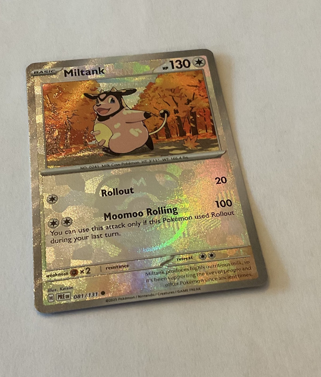 Miltank (Master Ball Pattern) 081/131 Prismatic Evolutions Holo Masterball NM