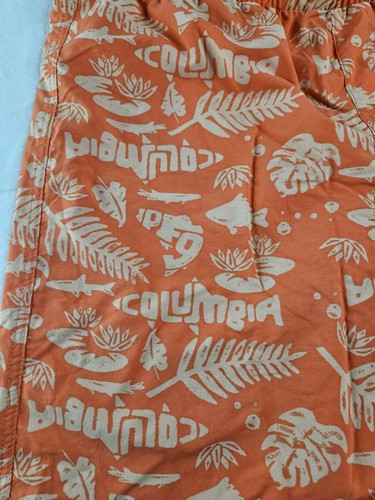 Columbia PFG Swim Trunks Boys XL 18/20 Orange Fish UPF 50 Omni Shade Logo New - Picture 2 of 12