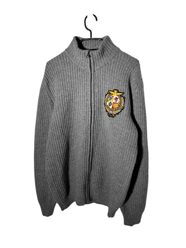 Aeronautica Militare Herren Pullover Strick Full Zip Pulli High Neck Grau Gr. XL - Bild 3 von 7