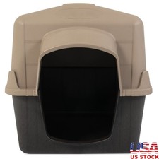 Large Ventilated Dog House Outdoor Plastic Easy Assembly No Tools Required New