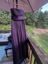 White by Vera Wang purple strapless maxi dress with zipper back