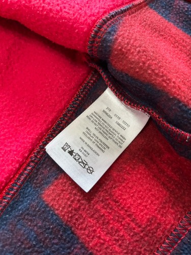 Columbia Fleece Full Zip Up Jacket Red Blue Plaid 6-12 Months Long Sleeve - Picture 7 of 8