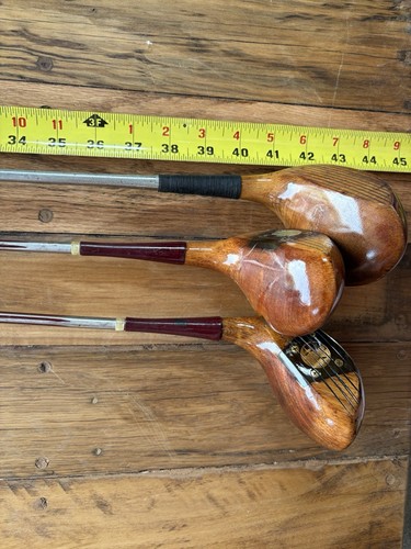Vintage Kroydon Wooden Golf Clubs & Drivers #2-3 Set Of 3 Great Condition - Picture 11 of 11