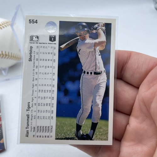 Alan Trammell signed Golden Glove Logo baseball w/ JSA Witnessed & 90 Upper Deck - Picture 6 of 6