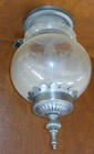 Older Metal And Glass Flush Mounted Light Fixture
