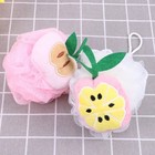  4 Pcs Colors Fruit Shaped Bath Ball Mesh Sponge Mesh Pouf Shower Ball