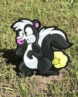 Metal Yard Stake/Skunk Holding It’s Nose/Stinker/Smelly/Closeout By Happy Cow