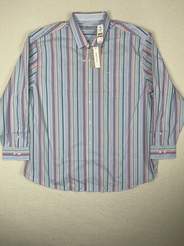 TOMMY BAHAMA Shirt Mens 3XL Sarasota Stretch Stripe Radiant Button Long Sleeve - Picture 1 of 11