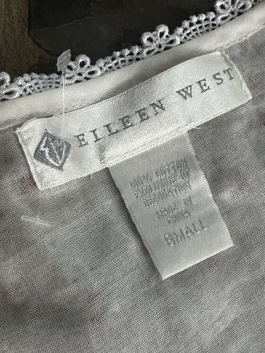 NWT 2005 Vtg Eileen West White Nightgown Embroidered Lace Maxi Long Granny S M - Picture 9 of 12