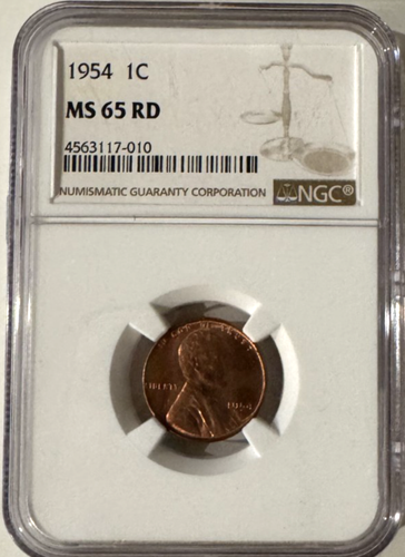 1954 Lincoln Cent MS65 RD NGC - Picture 1 of 2