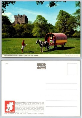 Blarney Castle Ireland Horse-Drawn Caravan John Hinde Postcard Vintage