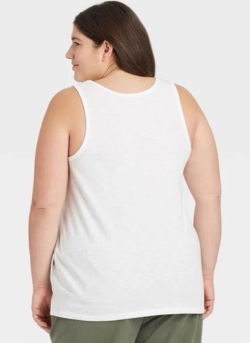 AVA & VIV Size 2X Woman 100% Cotton Whet Tank Top 29" Long 24" Bust New - Picture 2 of 3