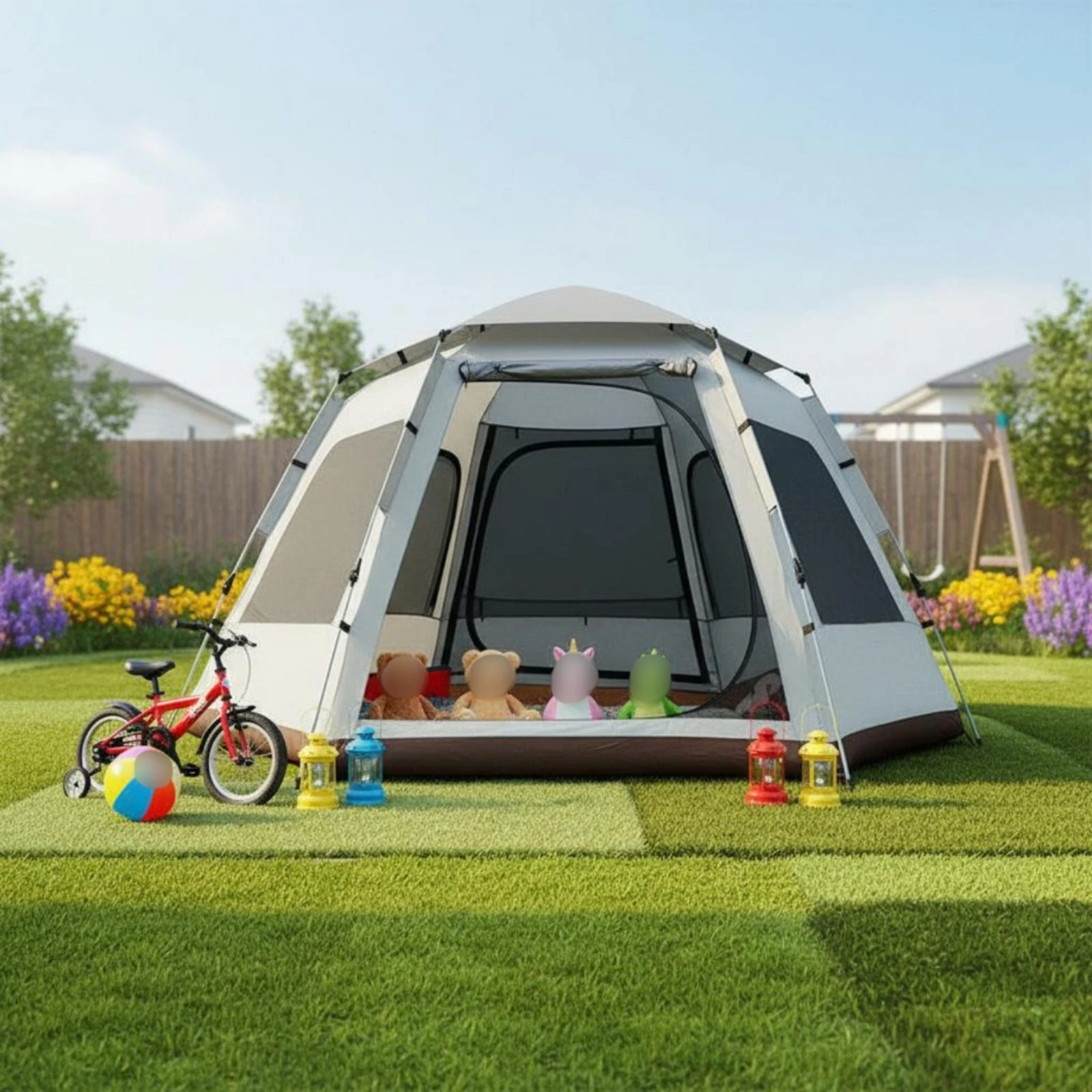 Hexagon Camping Tent Thickened Material Outdoor Gear Portable for Children