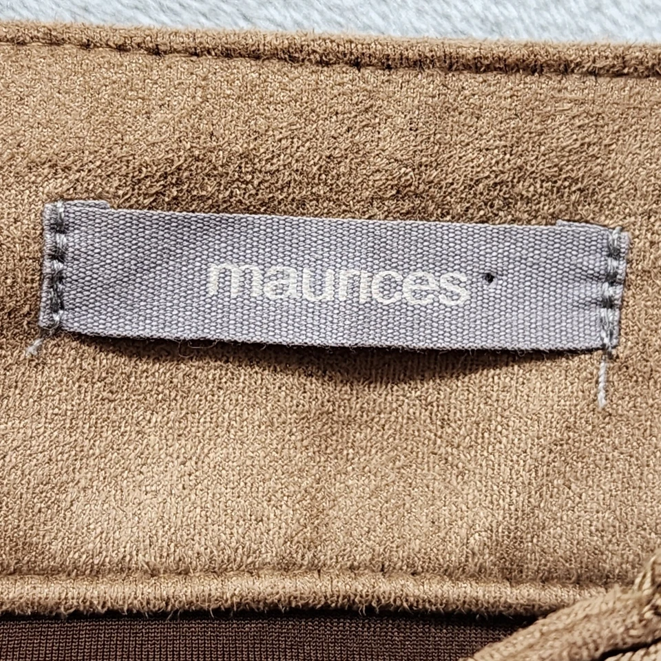 Falda Maurices Imitación Gamuza Cremallera Frontal Talla 8 Marrón Mini Elastizada Bolsillos Ajustados Foto 3 de 4