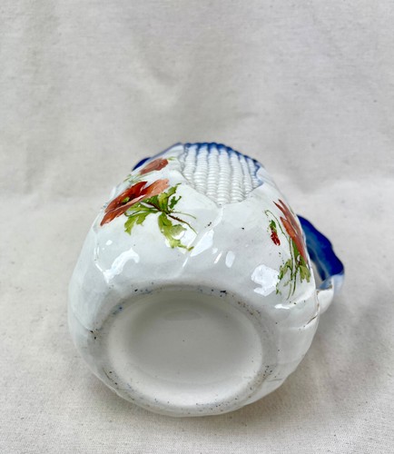 Antiker fließender blauer Maiskrug mit Mohnblumen & Goldrand, 8" LaFrancaise Stil - Bild 12 von 15