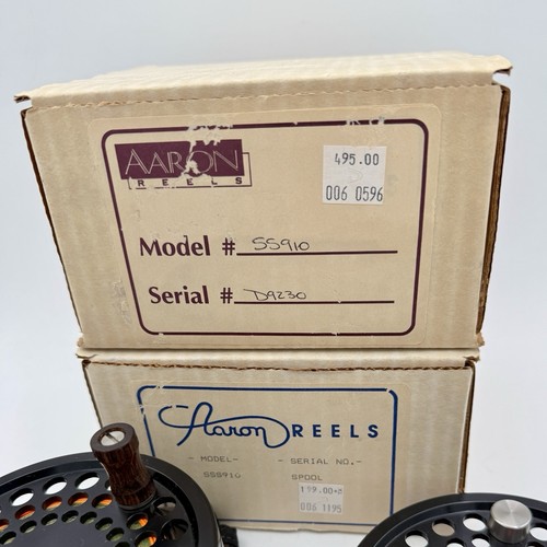 Aaron #55910 SSS910 Reel & Spare Spool Neoprene Case Original Boxes Fly Fishing - Picture 2 of 8