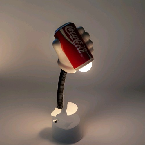 Coca-Cola Goose Neck Desk Lamp 1989 France Mickey Mouse Hand Holding A Coke Can - Picture 2 of 6