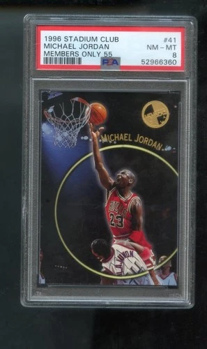 1996-97 Topps Stadium Club Members Only 55 #41 Michael Jordan PSA 8 Graded Card