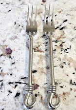 Gourmet Settings TWIST Rope Stainless Flatware 18/8 Fork Knife Spoon Lot Of 14