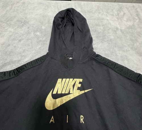 XL Nike Big Girl's NSW Air Pull Over GX Hoodie Bv2709-010 Embroidered Sleeves - Picture 1 of 9