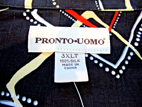 PRONTO UOMO "MENS 100% SILK SHIRT" ~ (SIZE: 3XLT) ~ ** BRAND NEW / WITH TAG ** - Picture 7 of 19