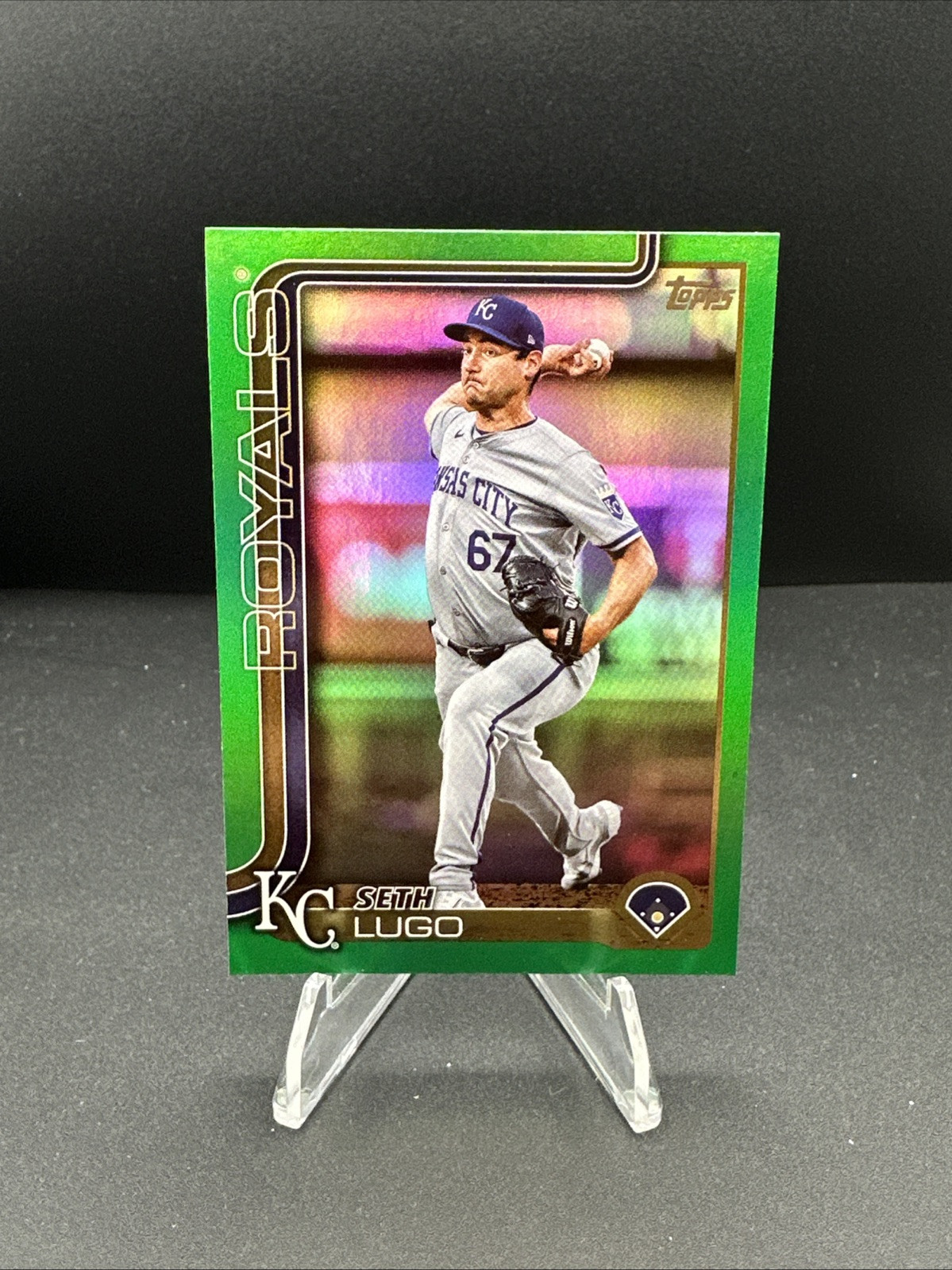 2025 Topps Series 1 #206 Seth Lugo Green Foil /99 Kansas City Royals