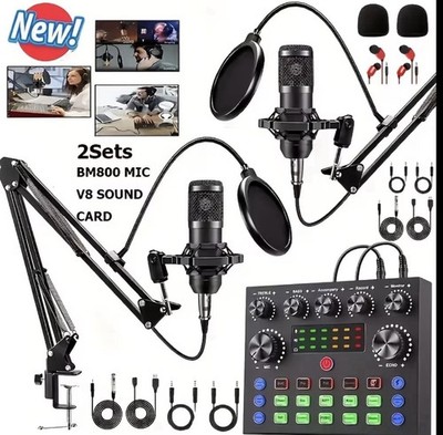 The Ultimate Podcast Kit 2set HD BM800 Microphone - for Studio-quality Recording