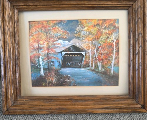 Vintage Dufex Foil Covered Bridge Print 6"x8" - Picture 3 of 6