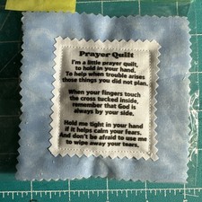 Prayer Quilt with Cross Inside blue daisy 