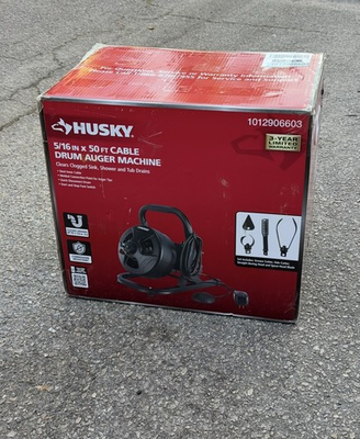 #ad Husky 5 16 in X 50 ft Cable Drum Machine Auger For Drain Cleaning 1012906603 $144.99