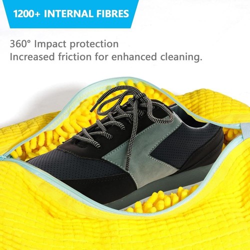 Robuster Schuhwaschbeutel gelb/blau Reißverschluss für Sneaker & Freizeitschuhe - Bild 9 von 24