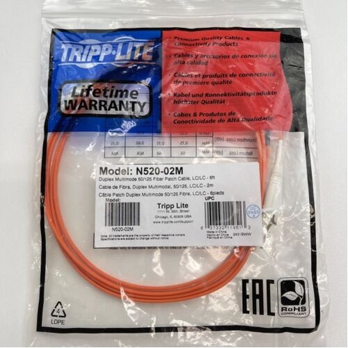 Eaton N520-02M FIBER OPTIC CABLE - FIBER OPTIC - MALE LEFT GENDER - MALE RIGHT G