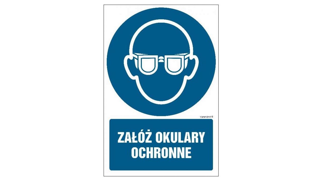 ЗНАК - GL051 Załóż okulary ochronne 35 x 52,5 см. KS - Folia podłogowa фото.