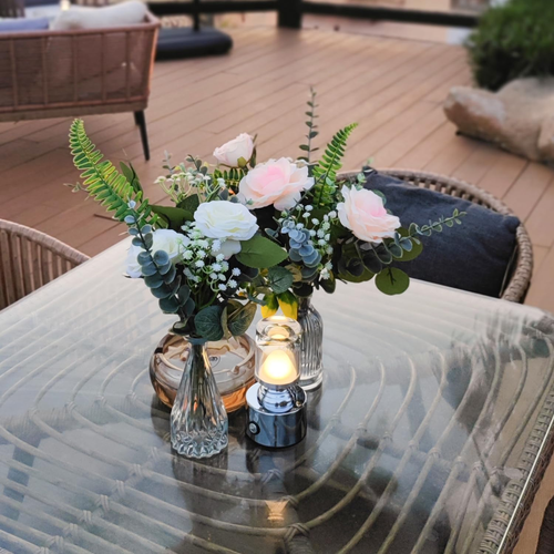 114Pcs Artificial Flowers in Vases Set, Fake Flower Greenery Stem Bulk Sets with - Picture 7 of 12