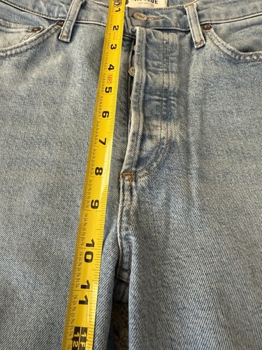 AGOLDE Riley Crop Denim Jeans High Waisted Straight Leg Medium Blue Wash 27 - Picture 8 of 11