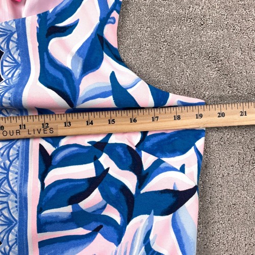 Lilly Pulitzer Romper Dress 10 Blue Pink Floral Sleeveless Beach Summer Resort - Picture 7 of 11