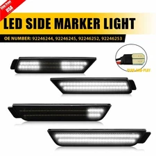 Dynamic White LED Bumper Fender Side Marker Light Set For 10-15 Chevrolet Camaro