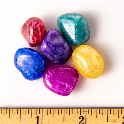 1/4 Pfund Trommelt Bunte Knistern Quarz Mischung Edelstein Kristalle 10-20 Steine Felsen - Bild 3 von 4