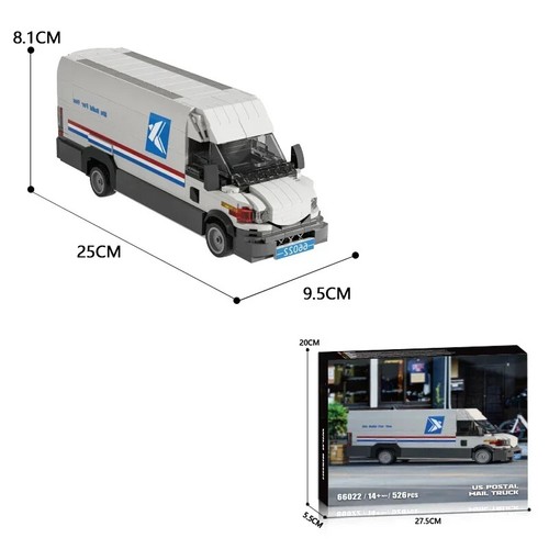 526PCS Postal Truck Building Blocks City Mail Transport Car Model Bricks Diy Toy - Picture 6 of 6