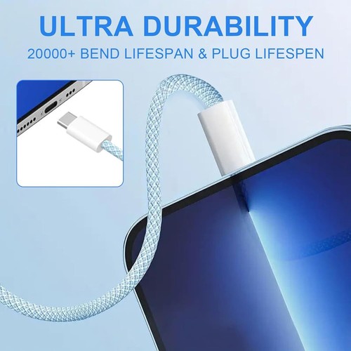 USB C to USB C Cable for iPhone 16/15 Pro Plus Pro Max C to C Fast Charging Lead - Picture 34 of 36