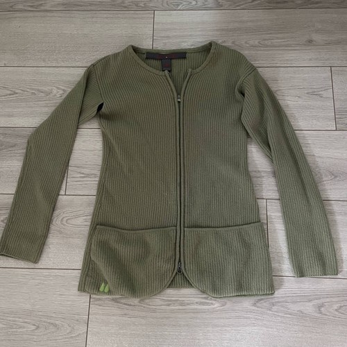 Bonfire Full Zip Knit Cardigan Sweater Lamb Wool Pockets Green XL - Picture 3 of 12