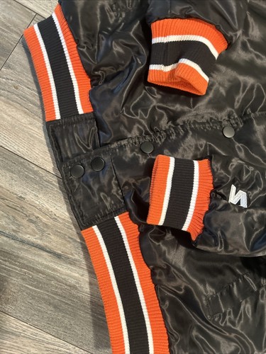 Nwot’s New York Knicks Orange Black Satin Starter Bomber Jacket Men’s L - Picture 11 of 18