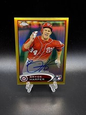 2012 Topps Chrome Bryce Harper Gold Refractor Rookie Autograph Card #’D 41/50 RC