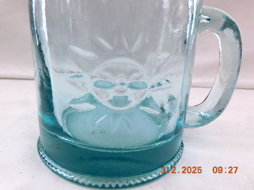 Vintage Made in Spain San Miguel 100% Recycled Glass 2 Mug/Cups 12oz 3.75" w2s9 - Picture 3 of 5
