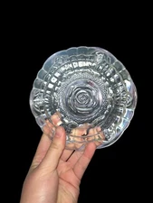 Clear Glass Rose Ashtray