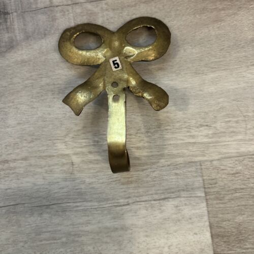 Vintage Solid Brass Bow Hook 3.5” High X 2.5” Wide - Picture 3 of 6
