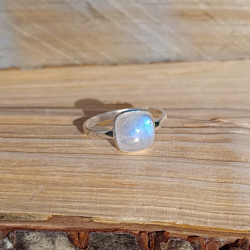Sterling Silver Square Cushion Moonstone Ring - Picture 4 of 10