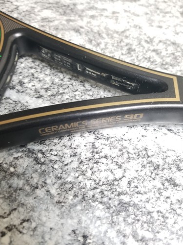 Yamaha Bronze 90 Ceramic Tennis Racket - 4 1/8" Grip 12oz 60lb tension w/ Case - Picture 4 of 7