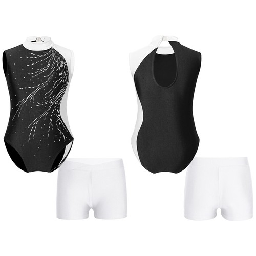 Kids Girl's Leotards And Shorts Stage Jumpsuit With Boyshorts Holiday Unitard - Picture 20 of 45